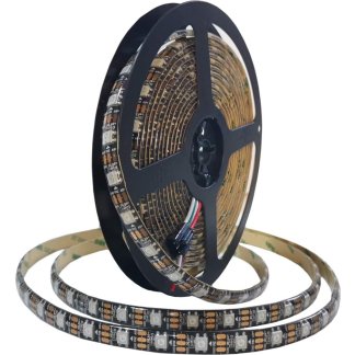 RGB LED  WS2812B Individually Addressable Flexible Black PCB Dream Colour Strip IP65 vízálló (5 m, 60 LED/m)